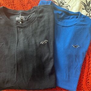 Hollister Black and Blue Crewneck Tees, size medium